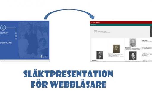 Disgen handledning - Släktpresentation för webbläsare.