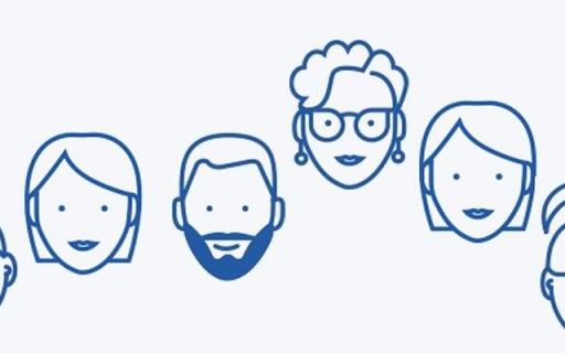 Disgen handledning - Tecknade ansikten på man och kvinnor i flera generationer